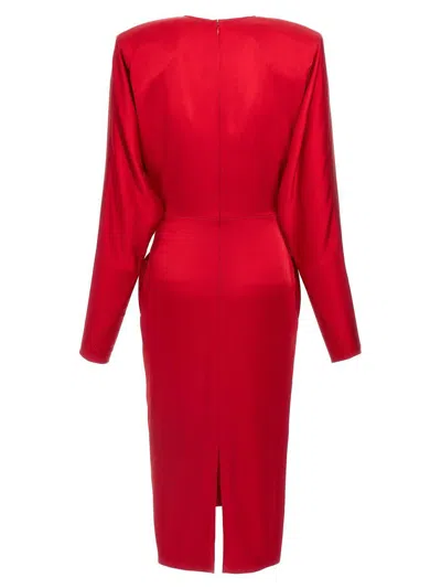 Stella Mccartney Satin Twist Midi Dresses Red