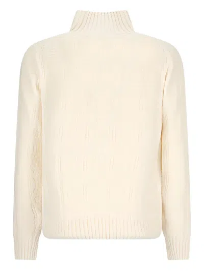 Cruciani Turtleneck Knited Sweater In Neutral