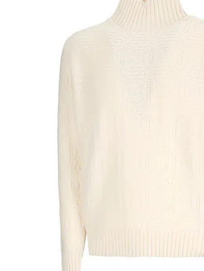 Cruciani Turtleneck Knited Sweater In Neutral