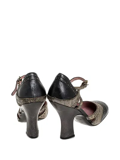 Pre-owned Miu Miu Brogue Leather Mary Jane Pumps