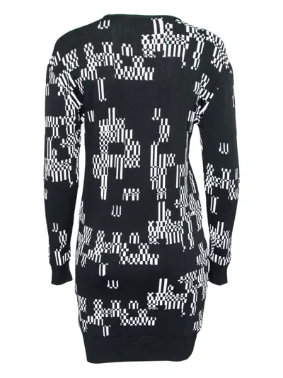 Pre-owned Josh Goot  Patterned Sweater Dress In Black