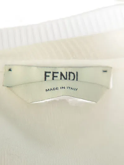 Pre-owned Fendi Floral-appliqué Sweater In White