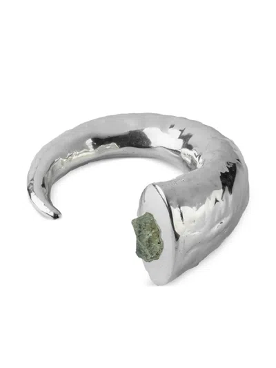 Parts Of Four Giant Horn Aquamarine Bracelet In Metallic