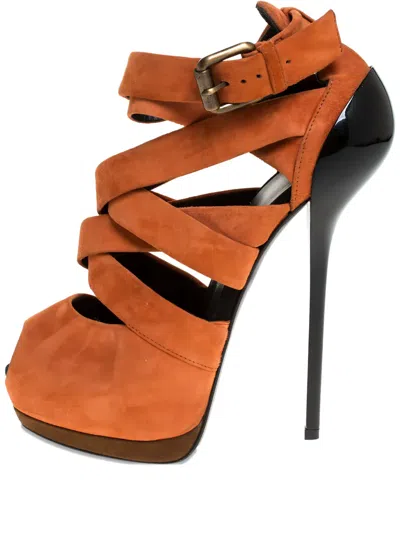Pre-owned Giuseppe Zanotti Vintage  165mm Buckle Platform Sandals