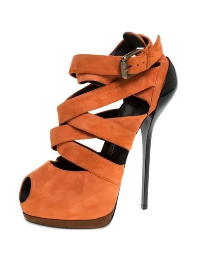 Pre-owned Giuseppe Zanotti Vintage  165mm Buckle Platform Sandals