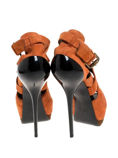Pre-owned Giuseppe Zanotti Vintage  165mm Buckle Platform Sandals