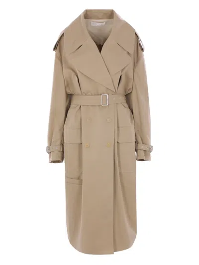 Niccolò Pasqualetti Chain-detail Belted Trench Coat In Neutral