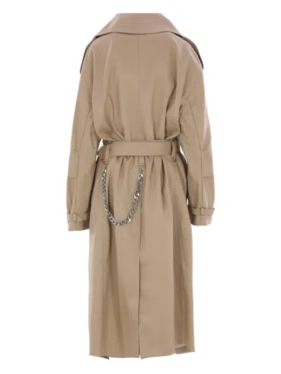 Niccolò Pasqualetti Chain-detail Belted Trench Coat In Neutral