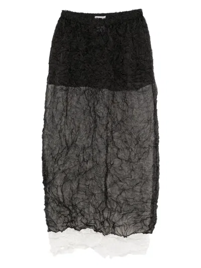 Pre-owned Issey Miyake 2010s Crease-effect Midi Skirt