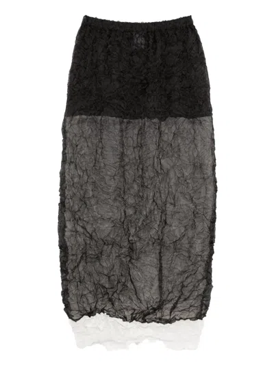 Pre-owned Issey Miyake 2010s Crease-effect Midi Skirt