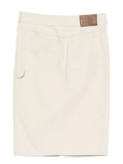 Pre-owned Gucci 2000s Button-detail Skirt In Neutral