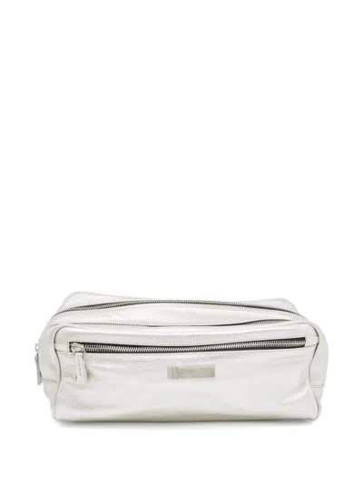 Pre-owned Gianfranco Ferre Leather Pouch Bag In Silver