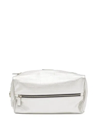 Pre-owned Gianfranco Ferre Leather Pouch Bag In Silver