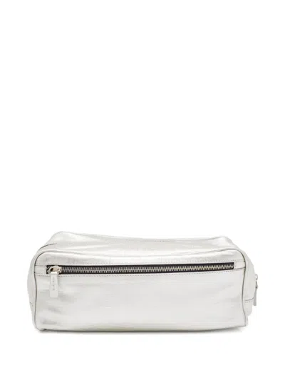 Pre-owned Gianfranco Ferre Leather Pouch Bag In Silver