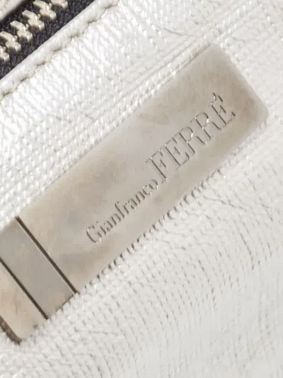 Pre-owned Gianfranco Ferre Leather Pouch Bag In Silver