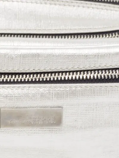 Pre-owned Gianfranco Ferre Leather Pouch Bag In Silver