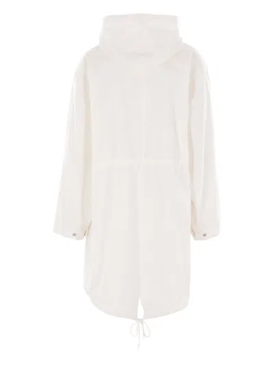 Mm6 Maison Margiela Drawstring Hooded Parka In White