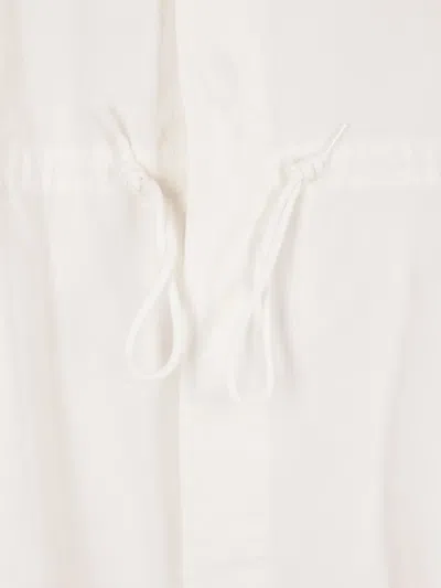 Mm6 Maison Margiela Drawstring Hooded Parka In White