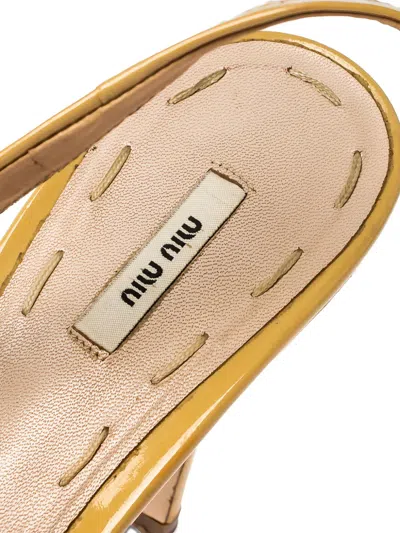 Pre-owned Miu Miu 100mm Bow-detail Slingback Pumps