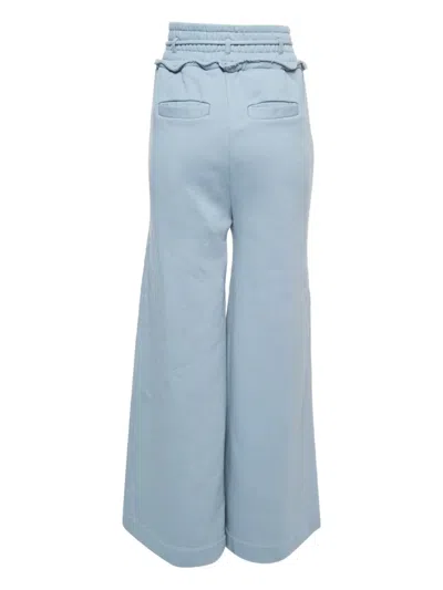 Pre-owned Off-white Rose-detail Drawstring Trousers In Blue