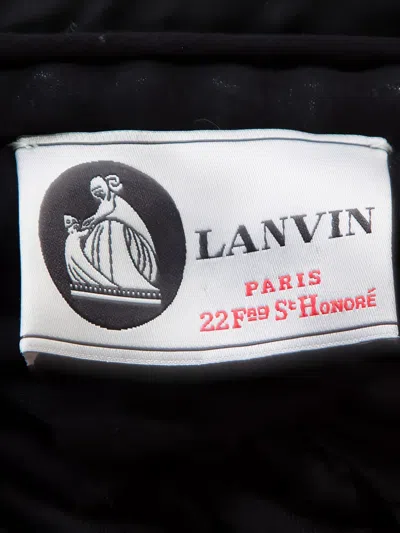 Pre-owned Lanvin Beaded-neckline Raw-edge Top In Blue