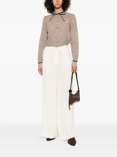 Forte Forte Wide-leg Trousers With High Waist In White