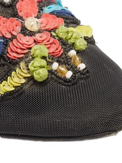 Pre-owned Oscar De La Renta Mesh Embellishment Mules