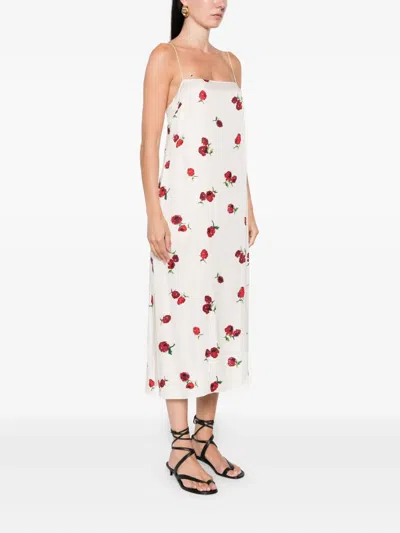 Khaite Sicily Floral-print Silk Midi Slip Dress In White