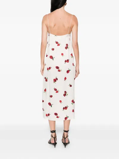 Khaite Sicily Floral-print Silk Midi Slip Dress In White