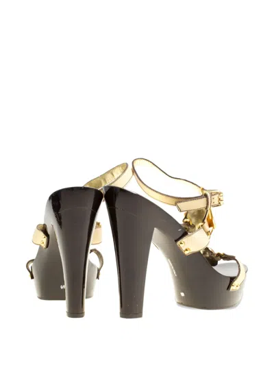 Pre-owned Giuseppe Zanotti Vintage 140mm Embellished Platform Sandals In Yellow