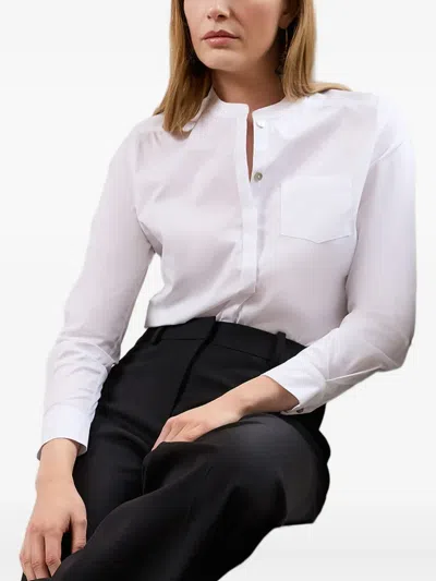 Jane Mandarin-collar Shirt In White