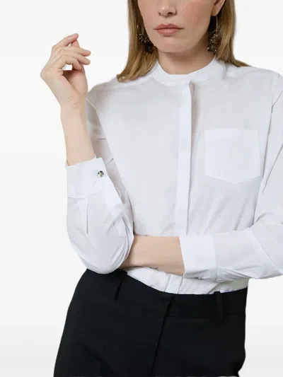 Jane Mandarin-collar Shirt In White