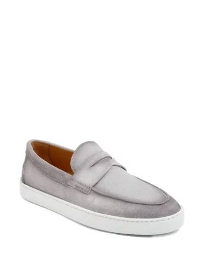 Magnanni Penny Suede Loafers In Gray