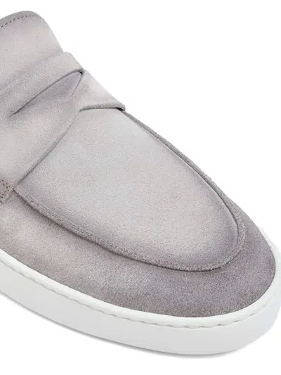 Magnanni Penny Suede Loafers In Gray