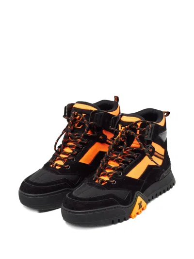 Pre-owned Louis Vuitton Logo-patch Boots In Black