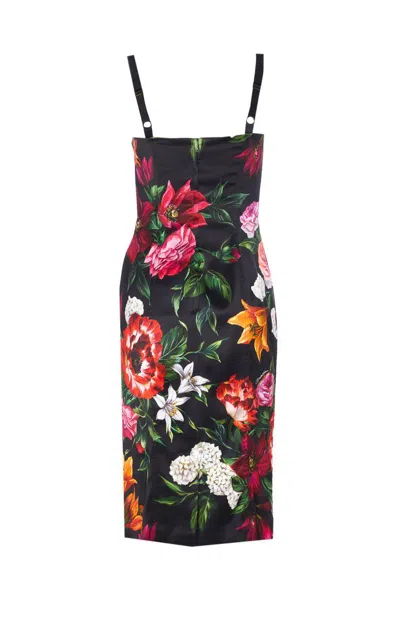 Dolce & Gabbana Anemone Floral Satin Bustier Dress