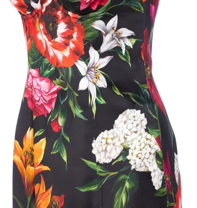 Dolce & Gabbana Anemone Floral Satin Bustier Dress