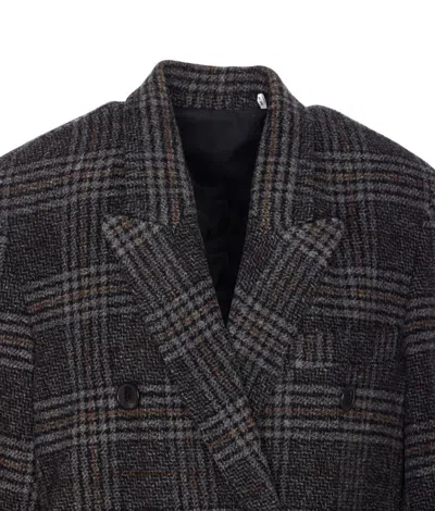 Isabel Marant Étoile Womens Grey Lexana Double-breasted Wool Coat In Brown