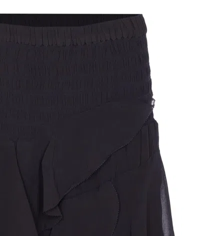 Isabel Marant Étoile Layered Sheer Skirt With Ruffled Flounces In Black
