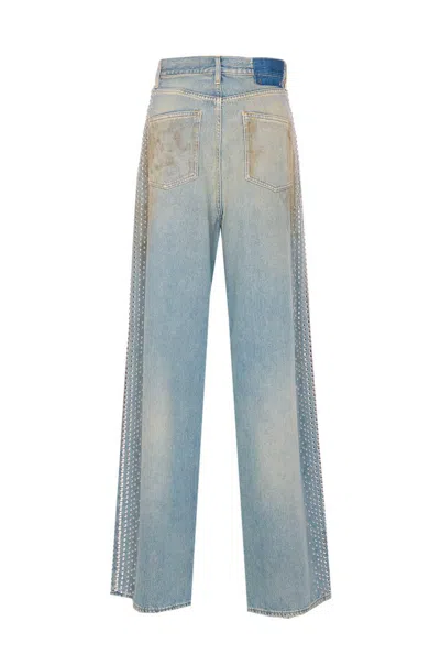 Golden Goose Embellished Wide-leg Jeans In Blue