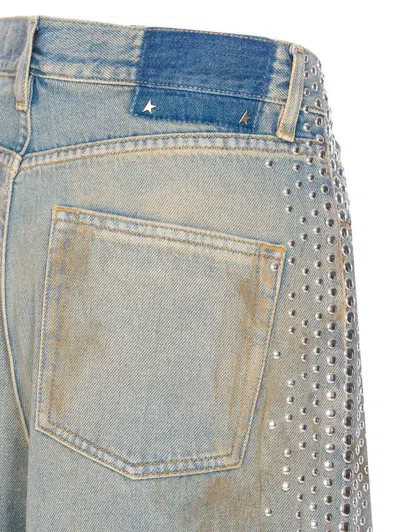 Golden Goose Embellished Wide-leg Jeans In Blue