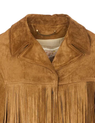 Golden Goose Women Olinda Fringed Jacket In Brown
