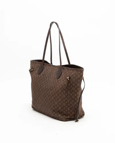 Pre-owned Louis Vuitton Neverfull Idylle Monogram Mini Lin Mm Tote Bag In Brown