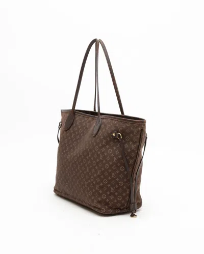 Pre-owned Louis Vuitton Neverfull Idylle Monogram Mini Lin Mm Tote Bag In Brown