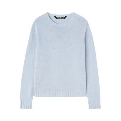 Pre-owned Palm Angels Curved Logo Sweater 'light Blue/white' | Men's Size L