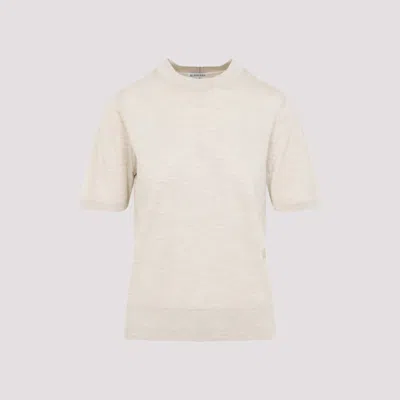 Burberry Natural Crewneck Solid T-shirt In White