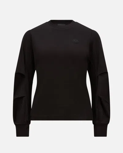 Moncler Black Crewneck Logo T-shirt In Black