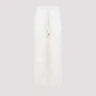 Moncler White Logo Patch Sweatpants In White