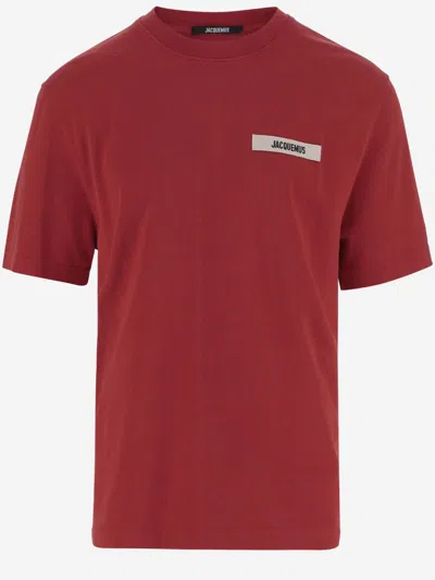 Jacquemus Round Neck Short Sleeve T-shirt In Red