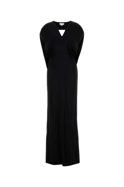 Stella Mccartney Abito Lungo In Raso Nero Donna